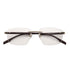 Sirts Grey Black Metal Rimless Rectangular Light Weight AD1046 - Lens Caravan